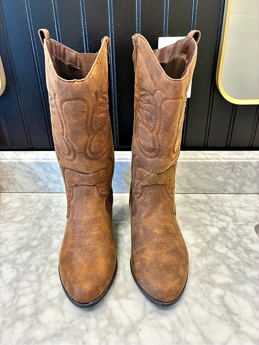 Western Brown Boots Wide Calf 65